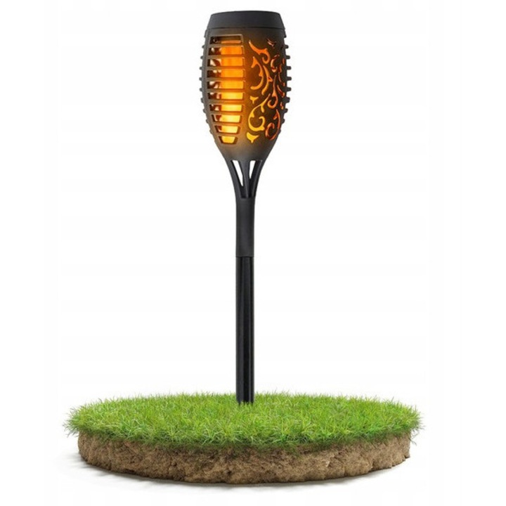 Lampa Solara LED Infigere, Flacara, IP44, Gradina, 12 LED-uri