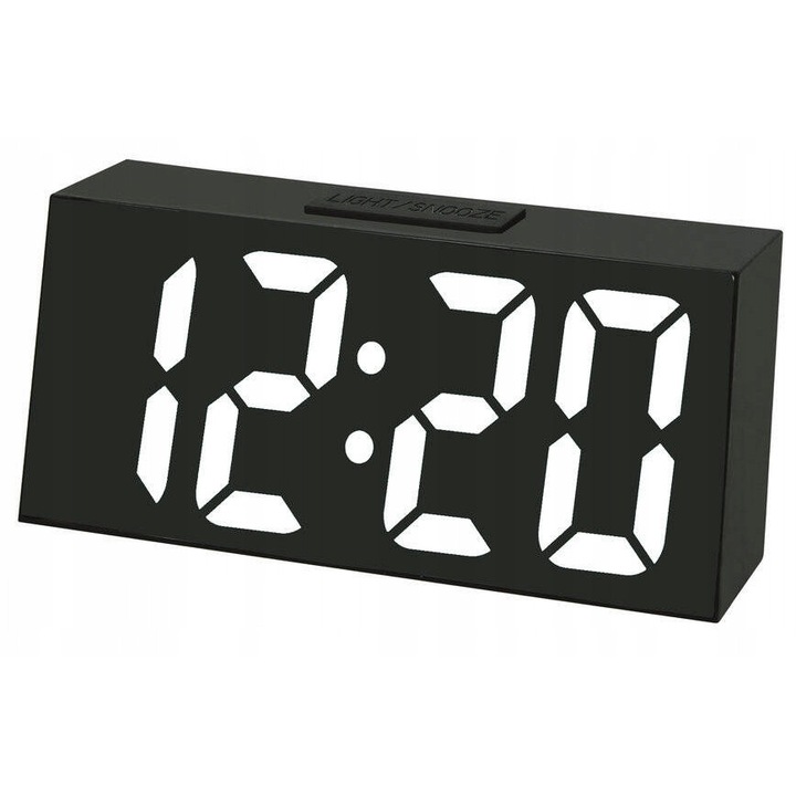 Ceas LED JVD SB3628.3 cu Termometru, 3 Alarme, Postere Alb