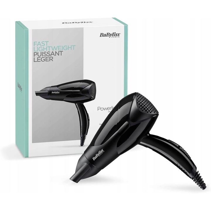 Сешоар BaByliss Compact 2000 D212E, 2000W, Черен