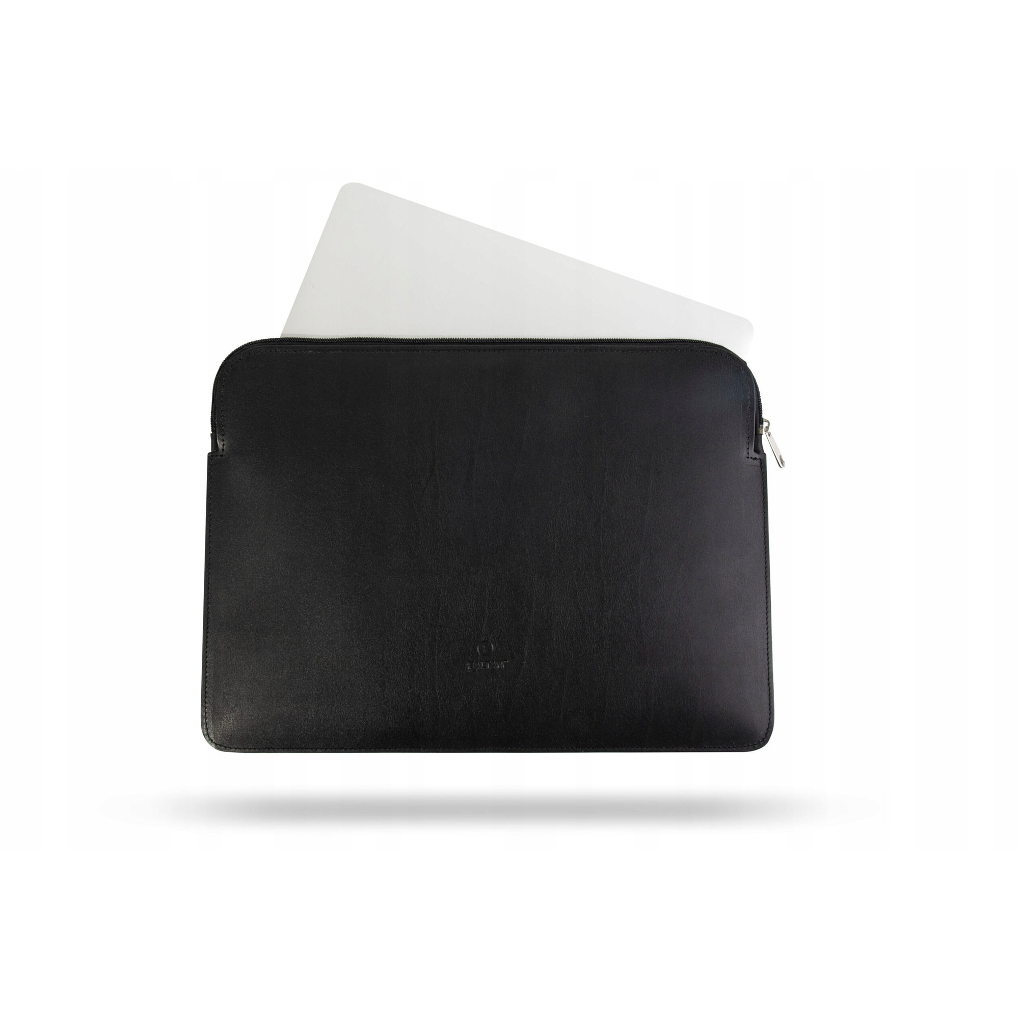 Husa piele naturala Baltan pentru laptop 13-14", negru, fermoar