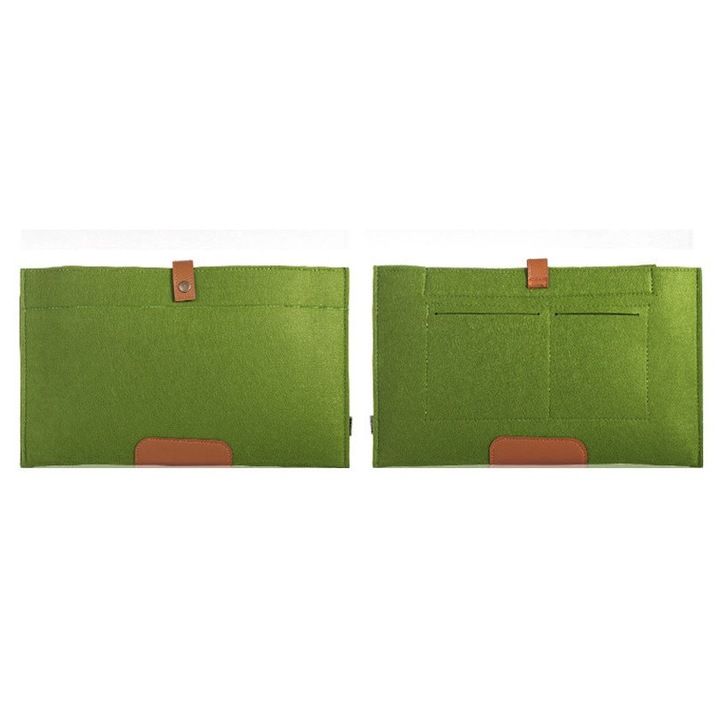 Husa Eleganta din Fetru Verde pentru Laptop 11" - Protectie Stilata