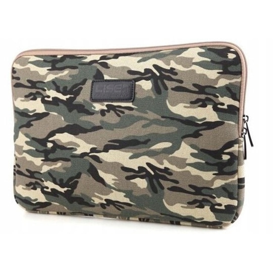 Husă laptop DKM, negru camuflaj, protecție premium, dimensiuni 34x24.5x1.7cm