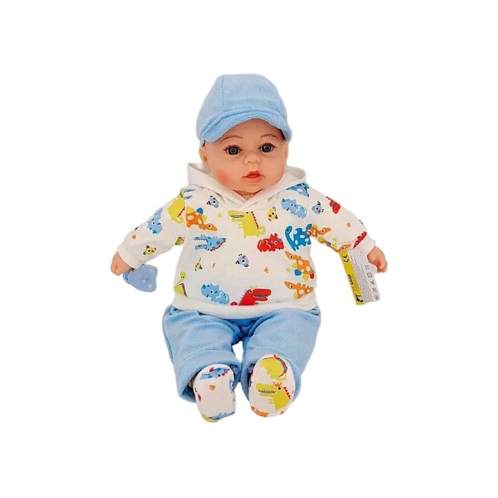 Papusa Bebelus Adar 45cm, Vorbeste si Canta, Include Suzeta