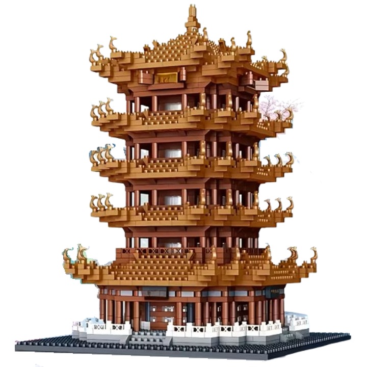 Bloc de constructie, VeliumCraft, 4799 buc, model Pagoda Chinezeasca, 8x8x12 cm