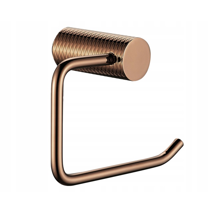 Suport modern pentru hartie igienica, cupru periat, montaj pe perete