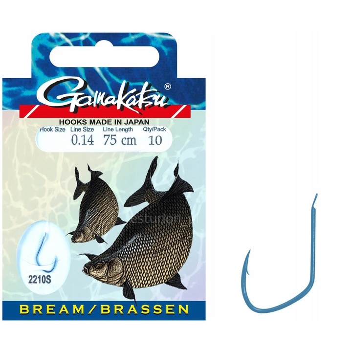 Carlige Gamakatsu Nr 10 cu Fir, Gata de Pescuit, 10 Bucati