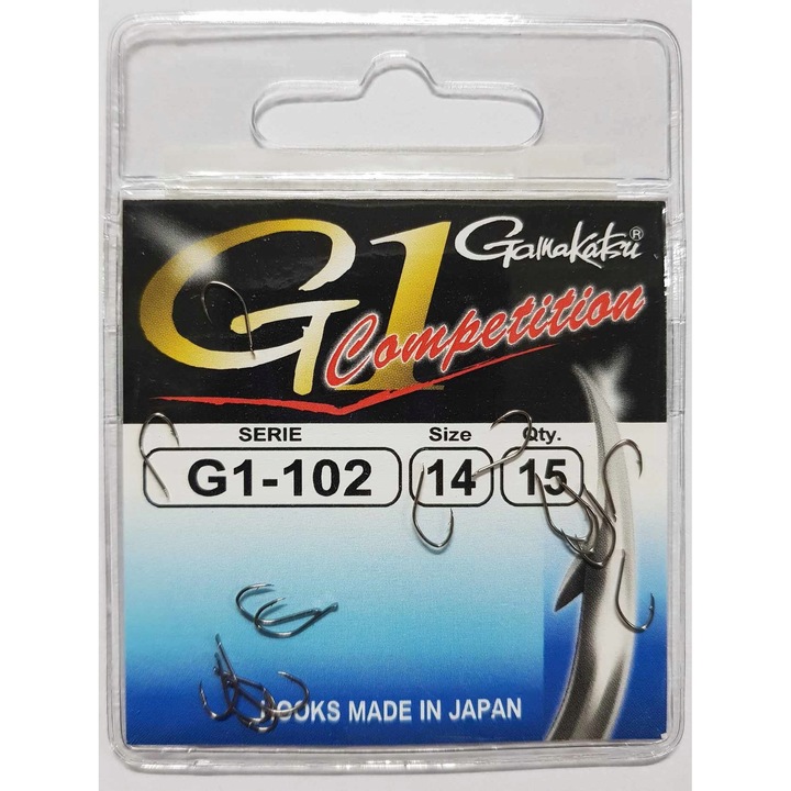 Carlige Gamakatsu G1-102 Competition Marimea 14 - Set 15 Bucati