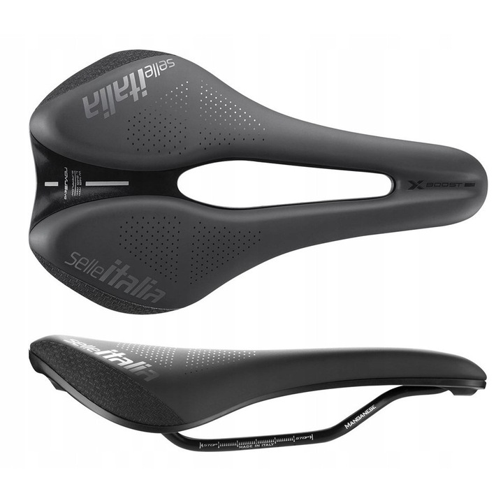 Велосипедна седалка Selle Italia Novus Boost Evo X-Cross TM Superflow, с анатомичен изрез Superflow, вложки SuperFabric и допълнително омекотяване, Черна, L3