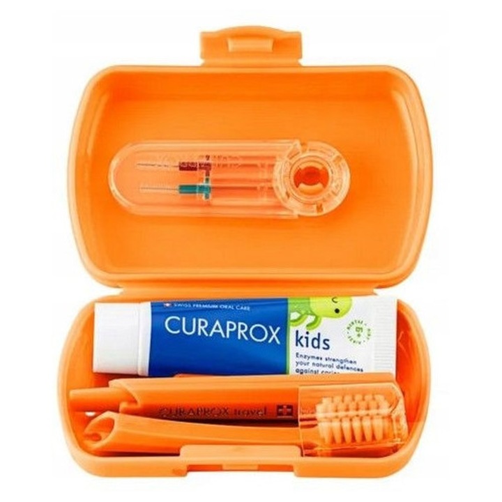 Curaprox Kids utazókészlet, narancssárga - Teljes szájhigiénia