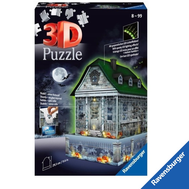 Пъзел 3D Ravensburger Haunted House LED светлини 216 части