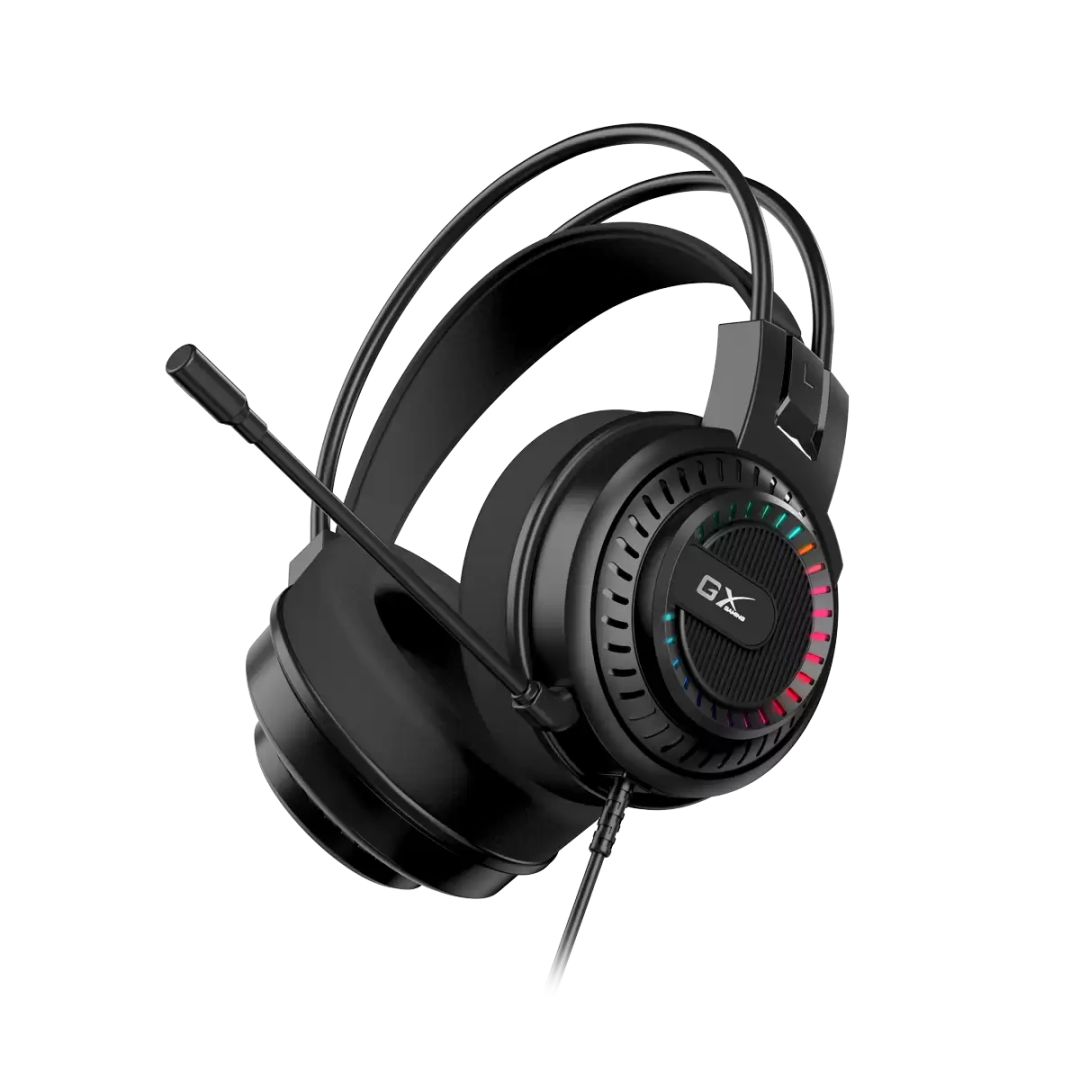 Casti cu fir, Genius, HS-GX570U, microfon, RGB, negru, 1,8m