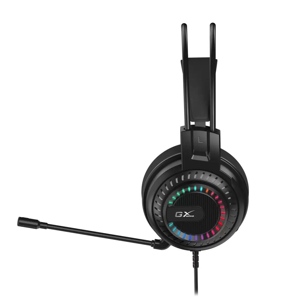 Casti cu fir, Genius, HS-GX570U, microfon, RGB, negru, 1,8m