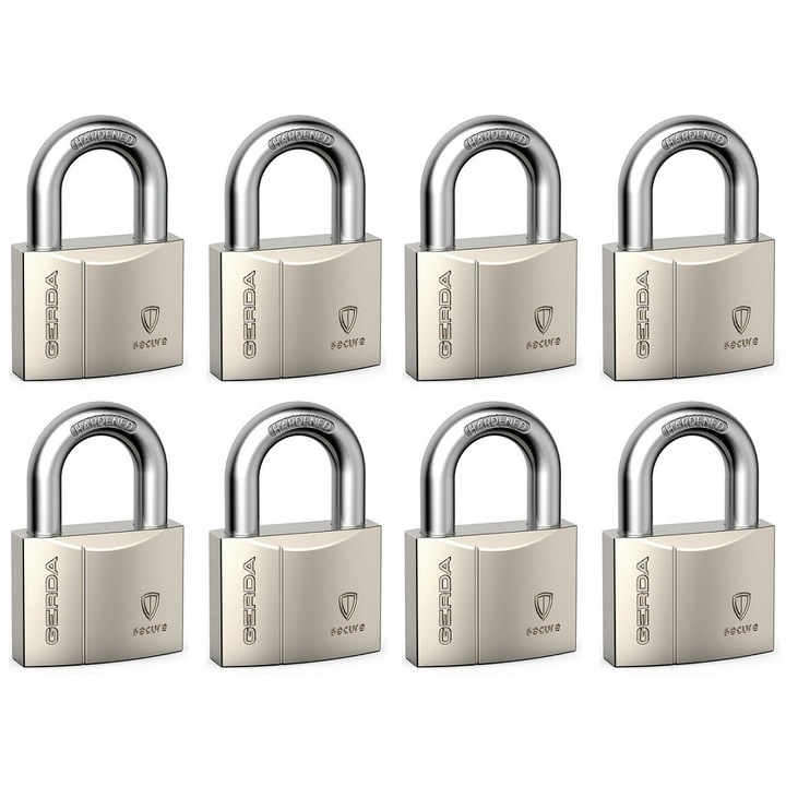 Set 8 lacate Gerda Secure, 24 chei, 50x38x10mm, nichel
