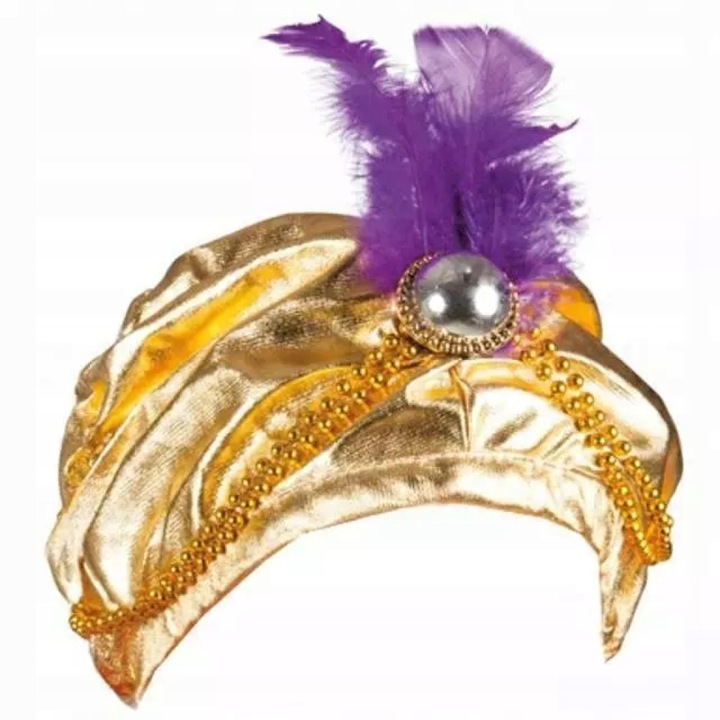 Turban, Boland, poliester, cu pana, unisex, diametru interior 19 cm