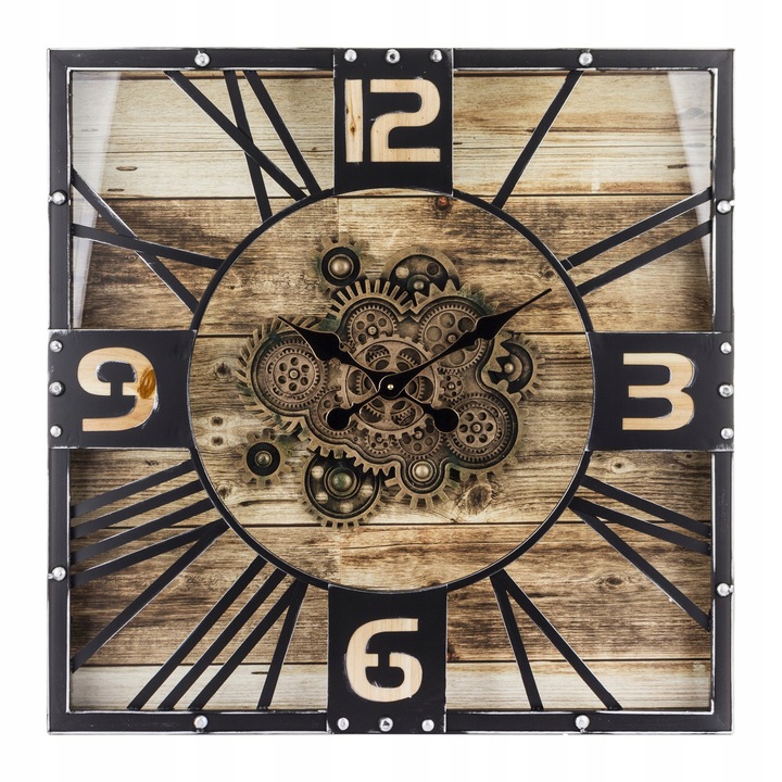 Ceas de Perete Metalic Treviso Negru-Maro 75cm