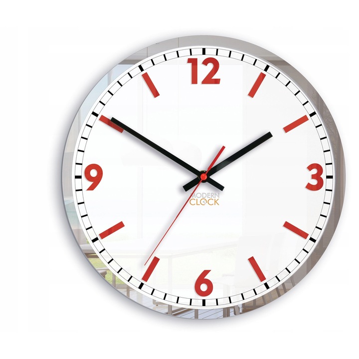 Solar klasszikus fehér-piros falióra 30 cm