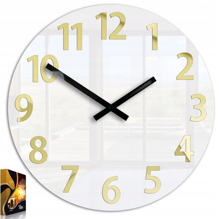 Ceas de Perete Karda Gold Line - Ultra Silentios, Design Modern