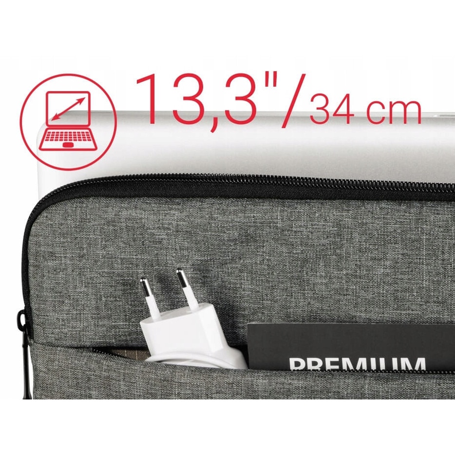 Hama Terra Etui Laptop 13.3" Gri, Geanta Protectie, Material Reciclat