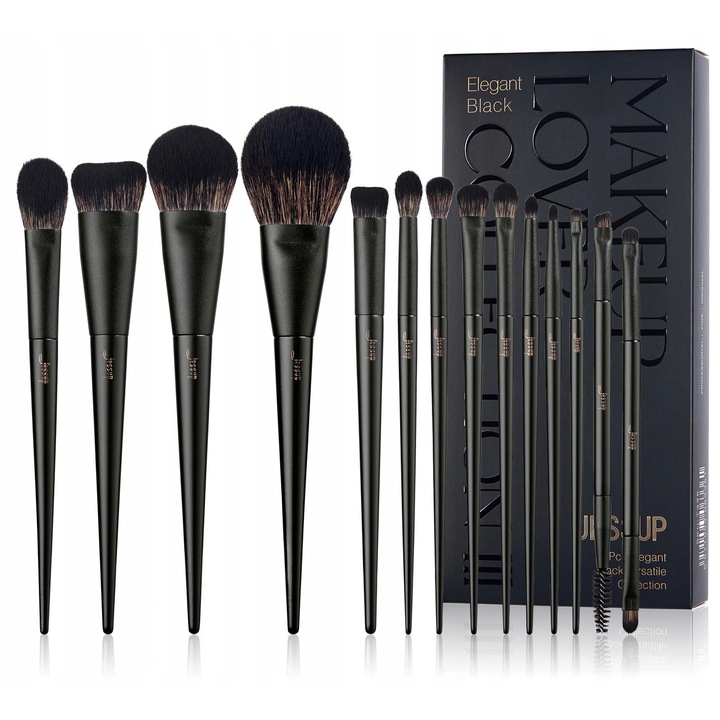 Jessup Makeup Lover 14 darabos sokoldalú sminkecset készlet, fekete T336
