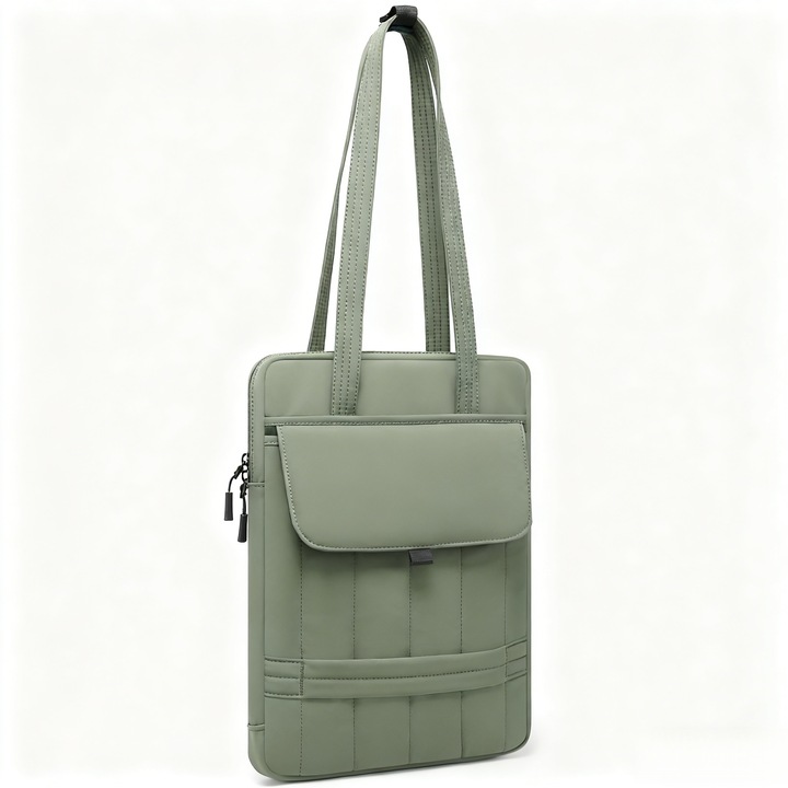 Geanta laptop portabila, Nylon, Impermeabila, Rezistent la zgarieturi, 15-15.6 inch, 39 x 29 x 3cm, Verde​
