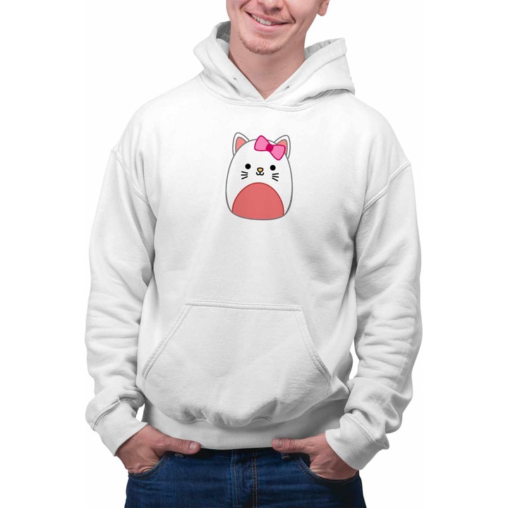 Hanorac Barbati Squishmallows Hello Kitty CoolTrend, alb, marime L