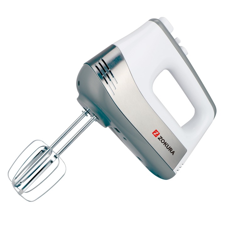 Ръчен миксер с 5 скорости Zokura Z1507, 500 W Бял/Зелен