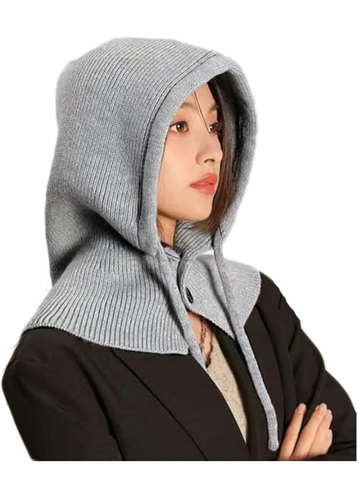 Női kötött téli sapka, Balaklafa, puha, rugalmas, egyszínű, One-Size