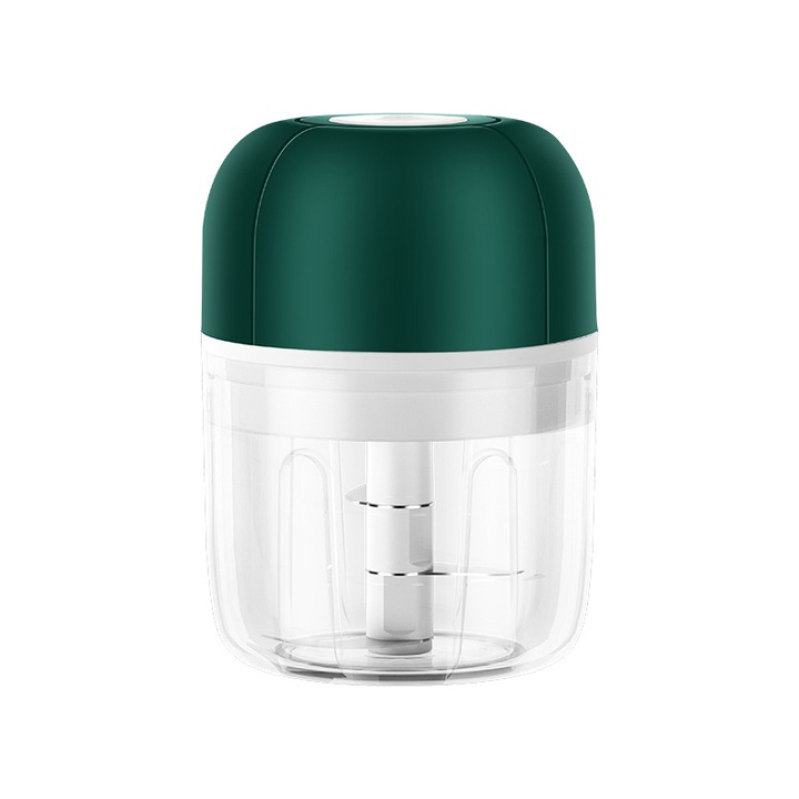 Mini tocator electric de usturoi, Verde/Transparent
