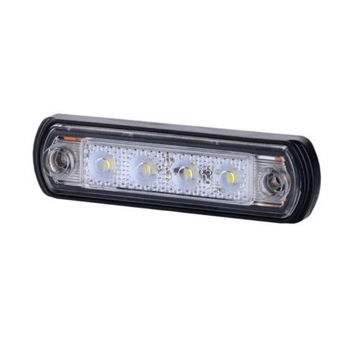 LED helyzetjelző lámpa, 4 diódával, 12-24V, fehér, 1 darab