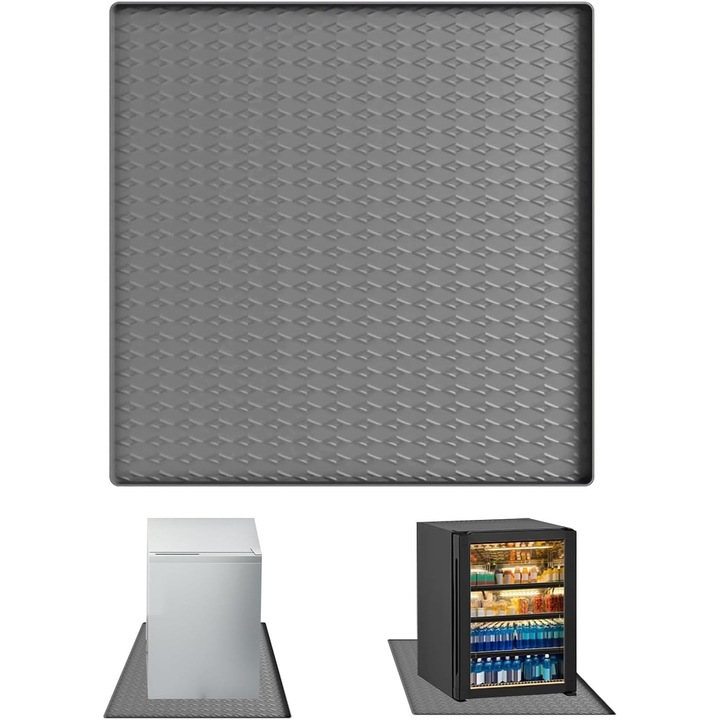 Mata din silicon pentru frigider, Bedee, silicon, Multifunctional, impermeabil, Etanse, design cu margine ridicata,60x60cm, Gri