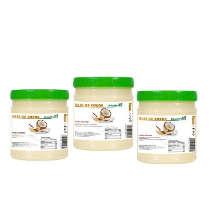 Ulei cocos pentru gatit Driedfruits - 3 bucati x 1000ml/900g