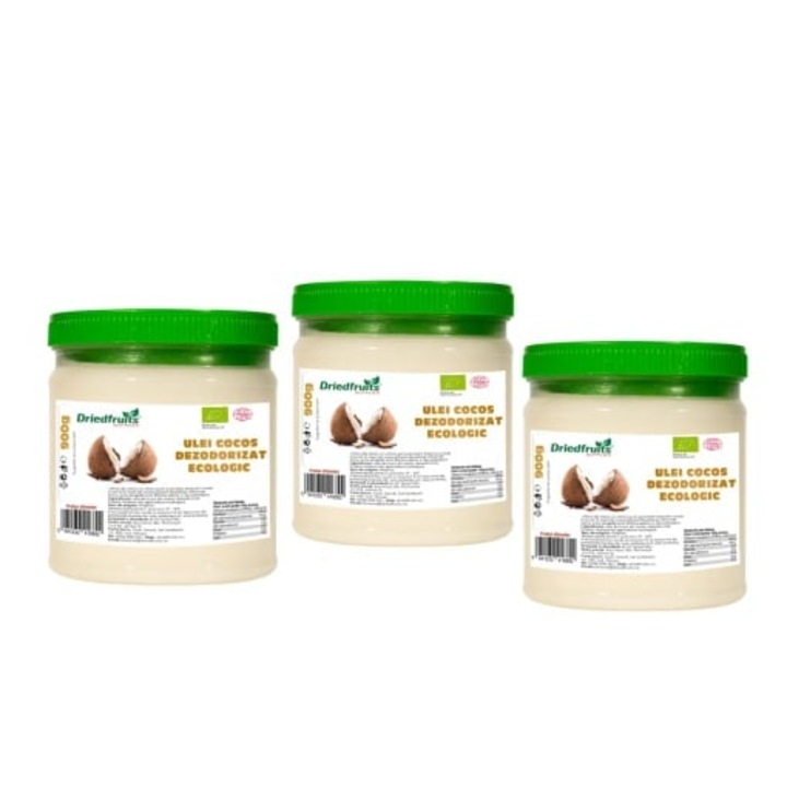Ulei cocos alimentar BIO Driedfruits - 3 bucati x 1000ml/900g