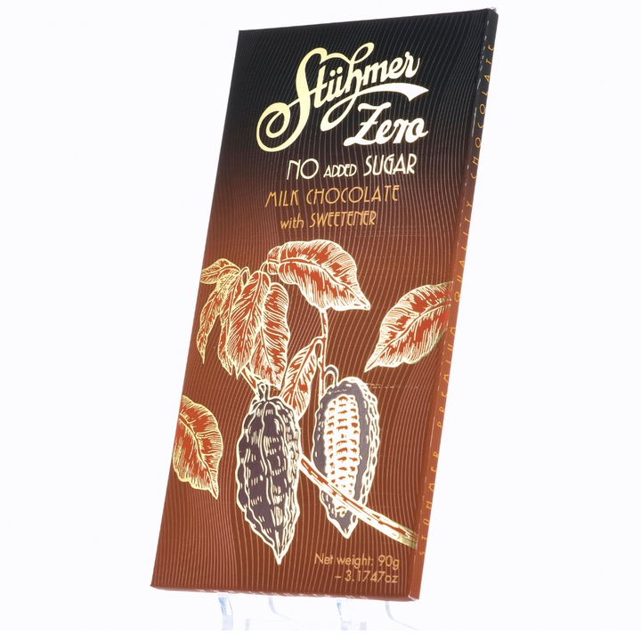 Ciocolata cu lapte FARA ZAHAR 90g (PRODUSA DE CIOCOLATERIA STUHMER)