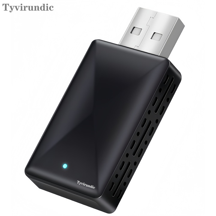 Adaptor wireless CarPlay Tyvirundic, negru, compact, compatibilitate universala
