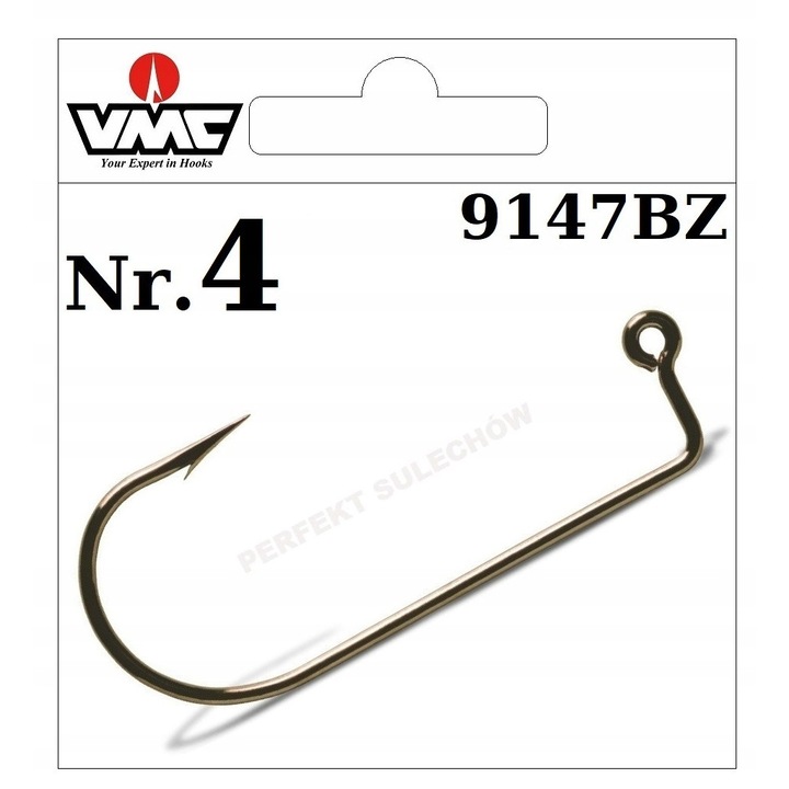 50 x Carlige VMC 9147BZ Nr.4 pentru capete jig, steel carbon