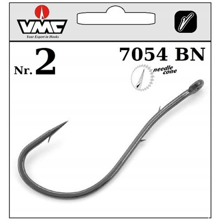 10 x Carlige VMC 7054 BN No.2 Vanadium Worm Hook