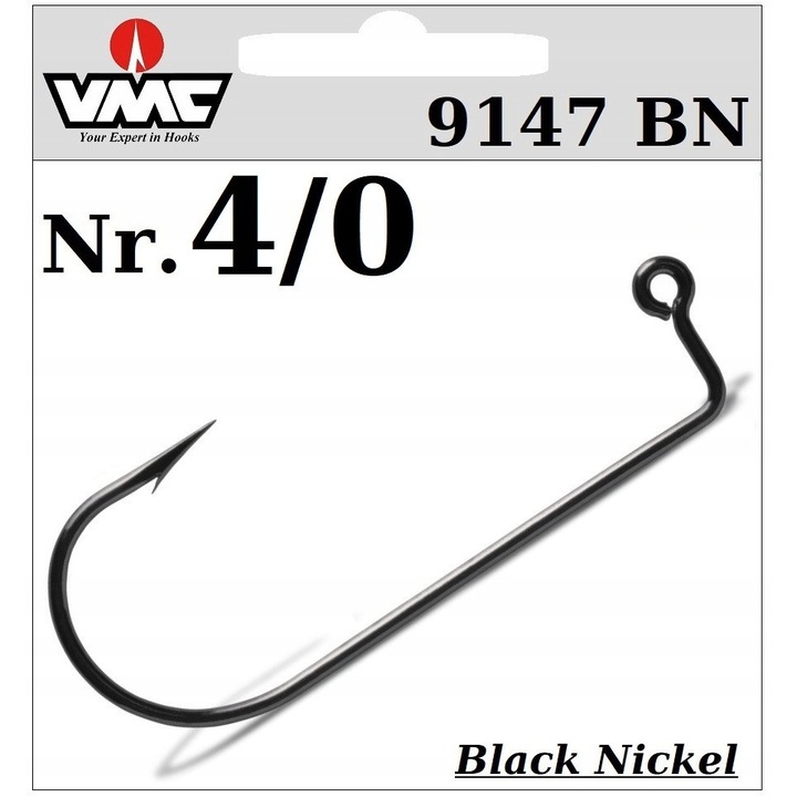 50 x Carlige VMC 9147BN No. 4/0 pentru Capete Jig