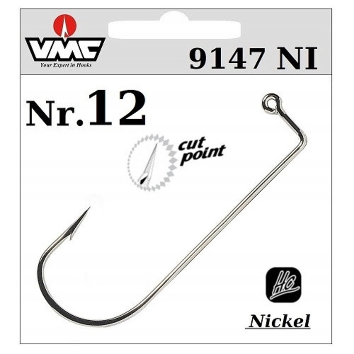 50 x Carlige VMC 9147NI Nr.12 pentru capete jig