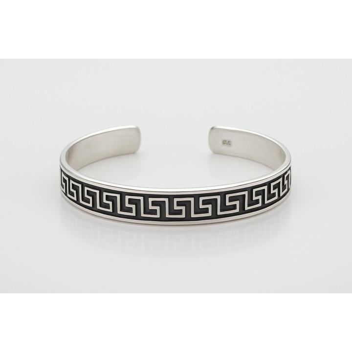 Brățară argint manșetă, 925, diametru 60mm, lățime 10mm, mărime 18.8cm