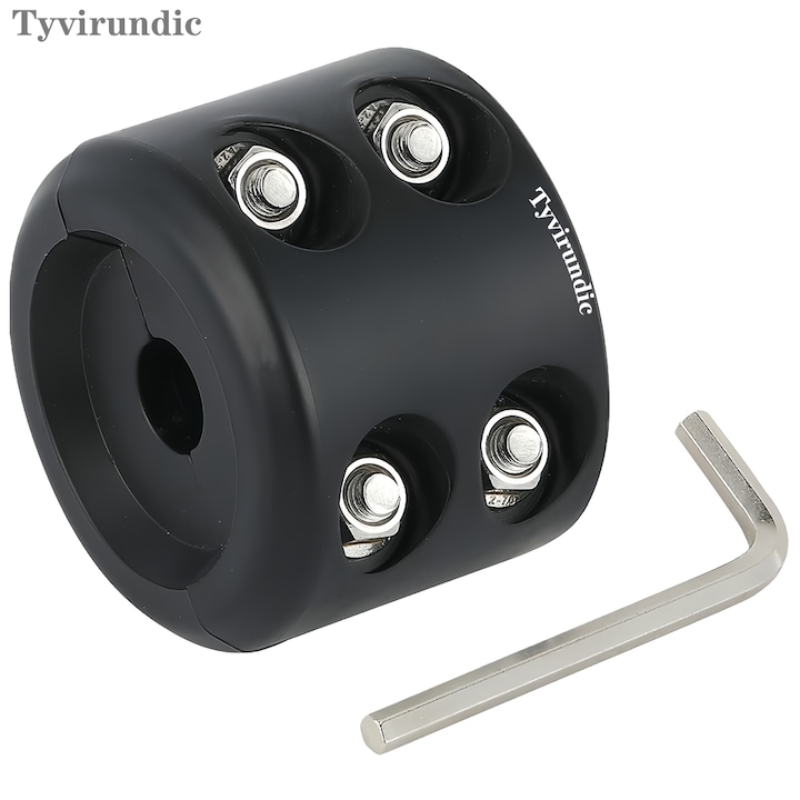 Stopper cablu troliu Tyvirundic, negru, pentru ATV UTV SUV ORV, cu surub din inox, inclus cheie Allen