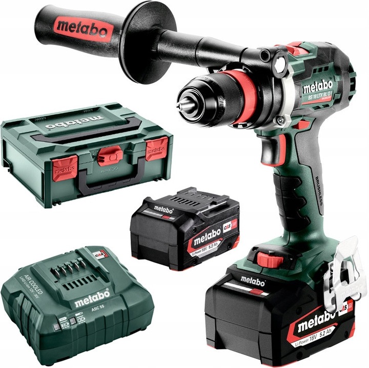 Masina de gaurit si insurubat Metabo BS 18 LTX BL Q, 18V, 2x5,2Ah, 130Nm, set complet