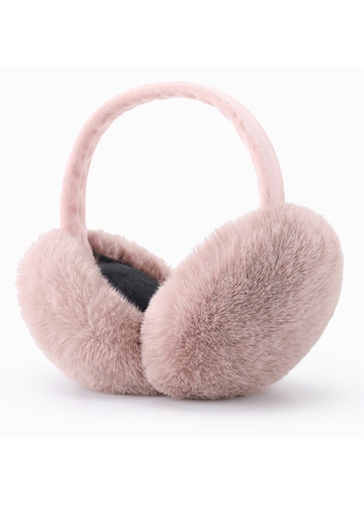 Дамски шапки, плюшени слушалки, розови, сгъваеми, EZ-21