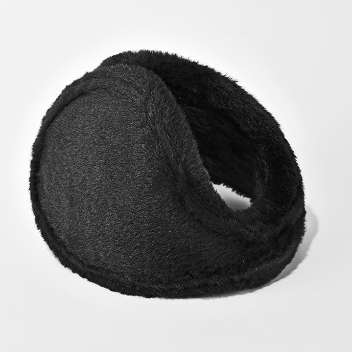 Дамски шапки, EZ-34, топла шапка с уши, дебела кожа, черна
