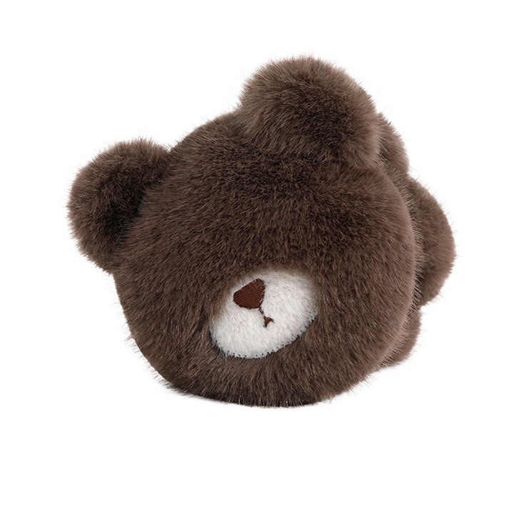 Дамски шапки, плюшени слушалки, топли, устойчиви на студ, тъмнокафяви, модел EZ-14