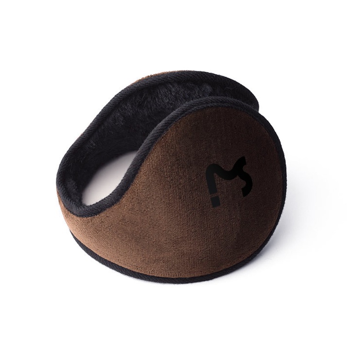 Дамски шапки, EZ-49, цвят кафе, стил над ушите, пухкав материал