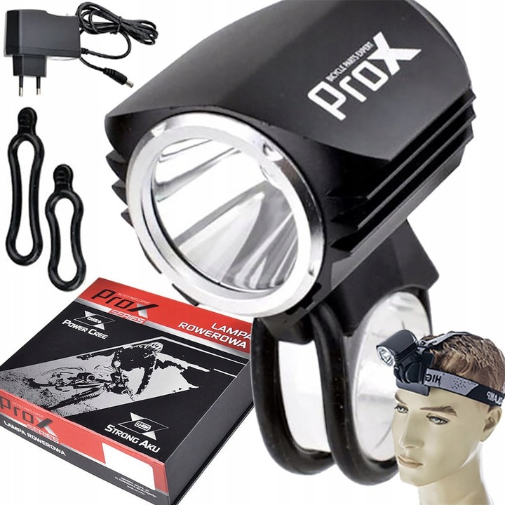 PROX ECO II POWER CREE 900lm újratölthető fekete kerékpárlámpa