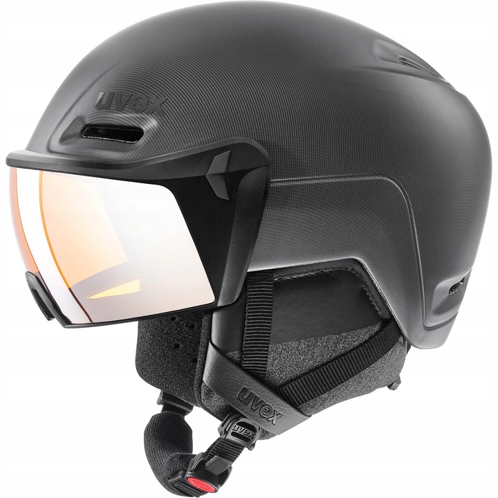Casca de schi Uvex Hlmt 700 Visor, negru mat, vizor integrat, 52-55cm