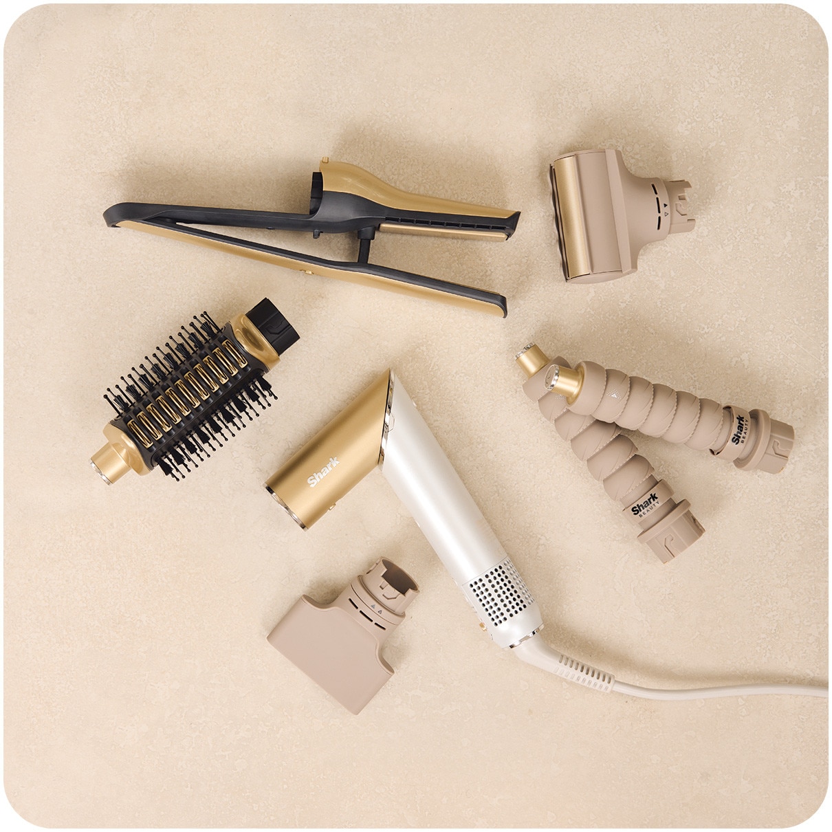 Multistyler 6-in-1 Shark Glam™ Ceramic HD6051SEU, Placa Silki cu