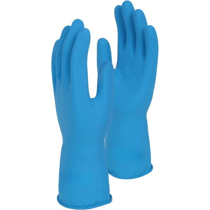 Mănuși de protecție latex TOP LASTORM, albastre, 9/L (5 perechi)