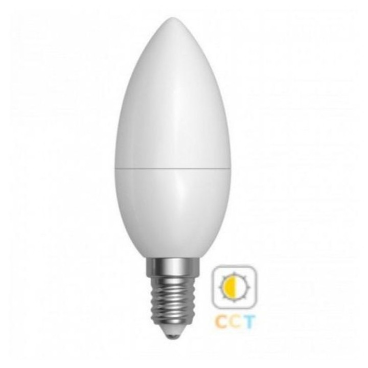 CCT LED lámpa, égő, gyertya, E14, 4 Watt, dimmelhető, állítható fehér színárnyalat, LEDISSIMO